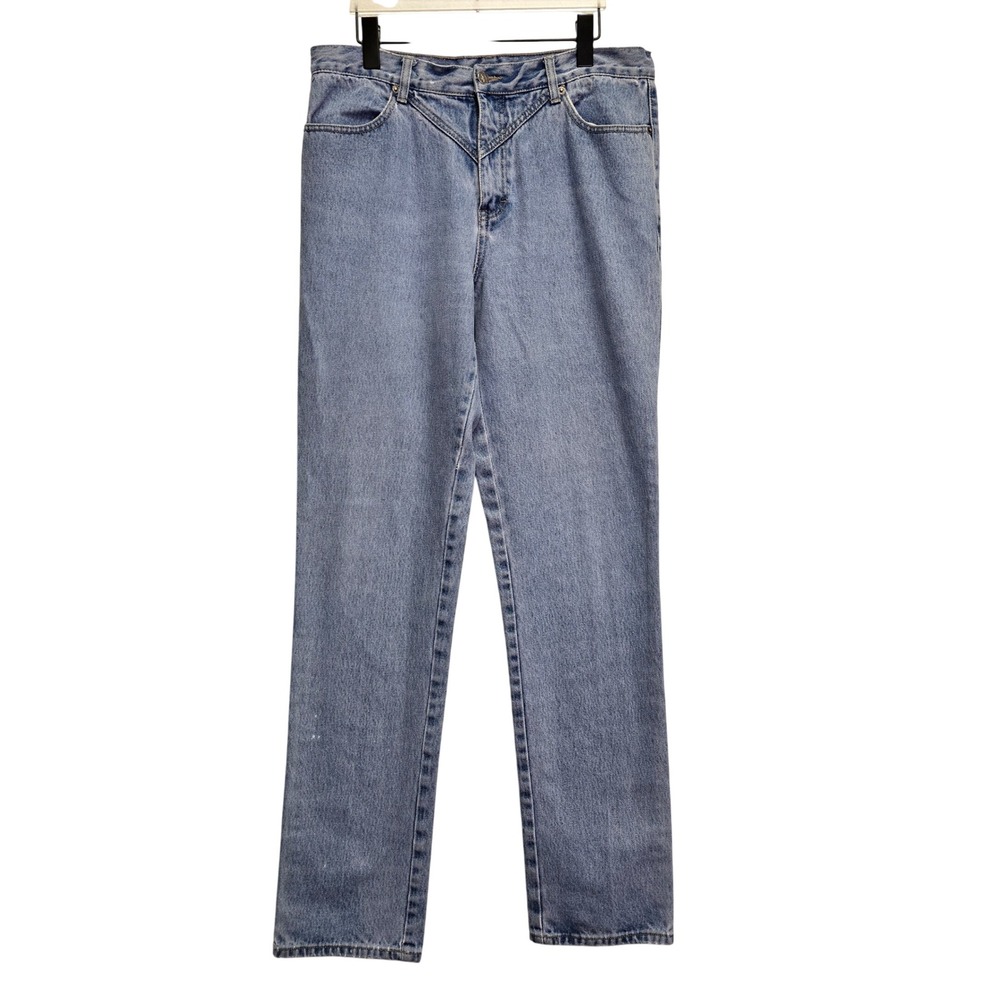 RoughRider Vintage Western Bareback Jeans‎ 34 Long V-Yoke Straight Leg Mom Jean